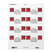 Rosa Roja Flor Etiket (Full Sheet)