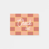 Rosa Rood Geruit Vierkant Patroon Post-it® Notes (Voorkant)
