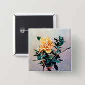 Rosa/Roos Vierkante Button 5,1 Cm (Voorkant /achterkant)