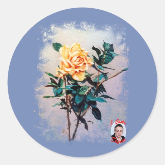 Rosa/Rose Ronde Sticker (Voorkant)