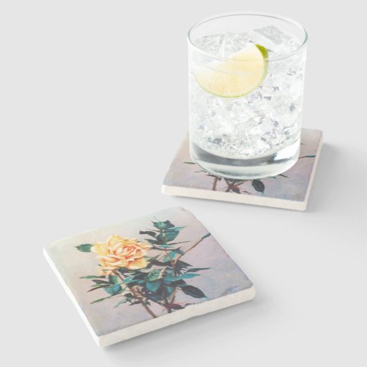 Rosa/Rose Stenen Onderzetter (Zijkant)