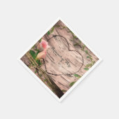 Rosa rozen & ranken witte berken aangepaste feest servet (Hoek)
