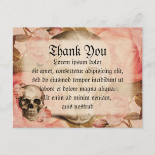  Rosa schedelcollage Bedankkaart