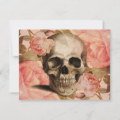 Rosa schedelcollage Bedankkaart (Achterkant)