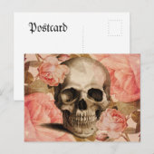  Rosa schedelcollage Briefkaart (Voorkant / Achterkant)
