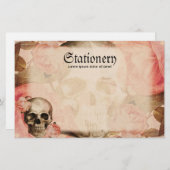  Rosa schedelcollage Briefpapier (Voorkant / Achterkant)