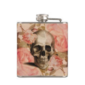  Rosa schedelcollage Heupfles (Achterkant)