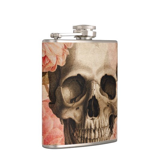 Rosa schedelcollage Heupfles (Rechts)