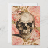 Rosa schedelcollage Save The Date (Achterkant)