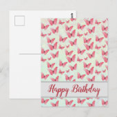 rosa Schmetterlinge Briefkaart (Voorkant / Achterkant)