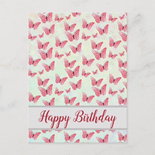 rosa Schmetterlinge Briefkaart (Voorkant)
