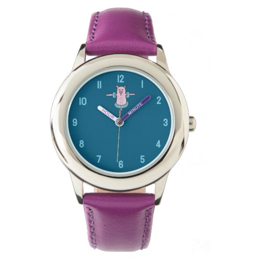 Rosa Schwein geht schwimmen Horloge (Voorkant)