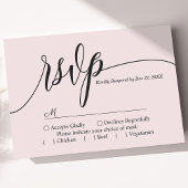 Rosa Simpele Script Trouw RSVP Kaart
