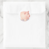 Rosa Sparschwein Ronde Sticker (Tas)