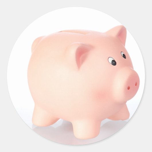 Rosa Sparschwein Ronde Sticker (Voorkant)