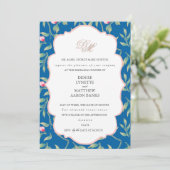 Rosa spinnenweb proefhuwelijksdiner kaart (Staand voorkant)