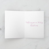 Rosa step-roze kerst-winkeluitstapje feestdagen kaart (Binnen)