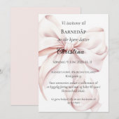 Rosa Strik Babydoops Uitnodiging (Voorkant / Achterkant)