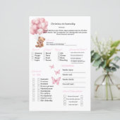 Rosa Strik spaarboek voor doop/babyshower (Staand voorkant)