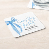 Rosa Strik Verlegen Knoop Zij Gaat Trouwen Bruidsf Kartonnen Onderzetters (Schuin)