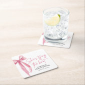 Rosa Strik Verlegen Knoop Zij Gaat Trouwen Bruidsf Kartonnen Onderzetters (Insitu)