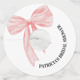 Rosa Striking Bow Zij Knoopt de Knoop Bruidsborrel Wijnglaslabel