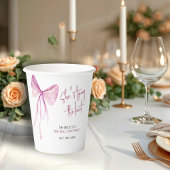 Rosa Striking Bow Zij Knoopt de Knoop Bruidsbruilo Papieren Bekers