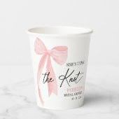 Rosa Striking Bow Zij Knoopt de Knoop Bruidsmeisje Papieren Bekers (Achterkant)