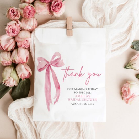 Rosa Strikje Zij Gaat Trouwen Bruidsfeest Bedankzakje