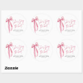 Rosa Strikje Zij Krijgt de Knoop Bruidsmeisjesfees Ronde Sticker (Vel)