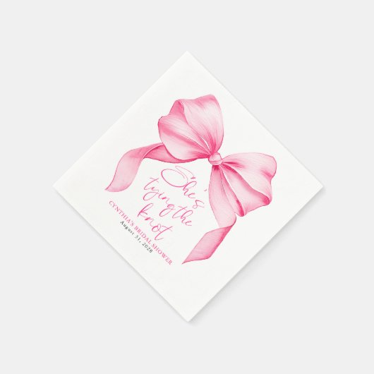 Rosa Strikje Zij Krijgt de Knoop Bruidsmeisjesfees Servet (Hoek)