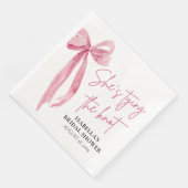 Rosa Strikje Zij Krijgt een Knoop Bruidsborrel Servet (Hoek)