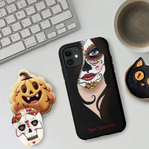 Rosa Sugar Skull Portret Case-Mate iPhone Case