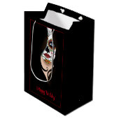 Rosa Sugar Skull Portret Medium Cadeauzakje (Voorkant Gekanteld)