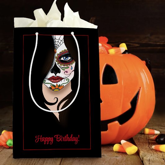 Rosa Sugar Skull Portret Medium Cadeauzakje