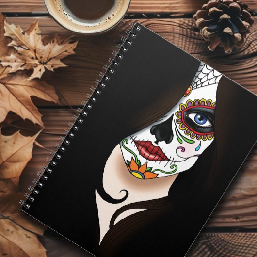 Rosa Sugar Skull Portret Notitieboek