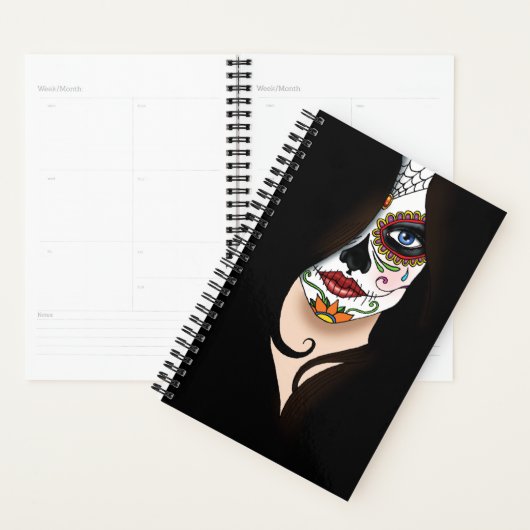 Rosa Sugar Skull Portret Planner (Display)