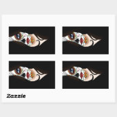 Rosa Sugar Skull Portret Rechthoekige Sticker (Vel)