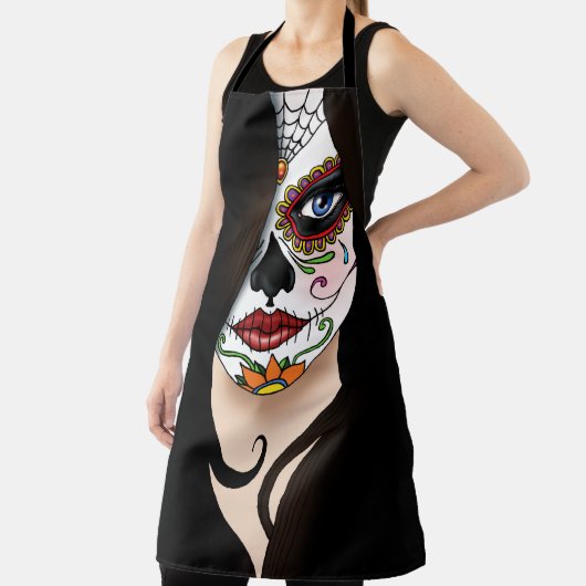 Rosa Sugar Skull Portret Schort (Insitu)