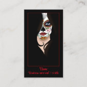 Rosa Sugar Skull Portret Visitekaartje (Voorkant)