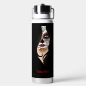 Rosa Sugar Skull Portret Waterfles (Achterkant)