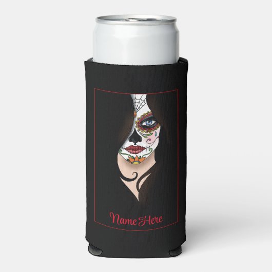 Rosa Sugar SKull Seltzer Blikjeskoeler (Seltzer Voorkant)