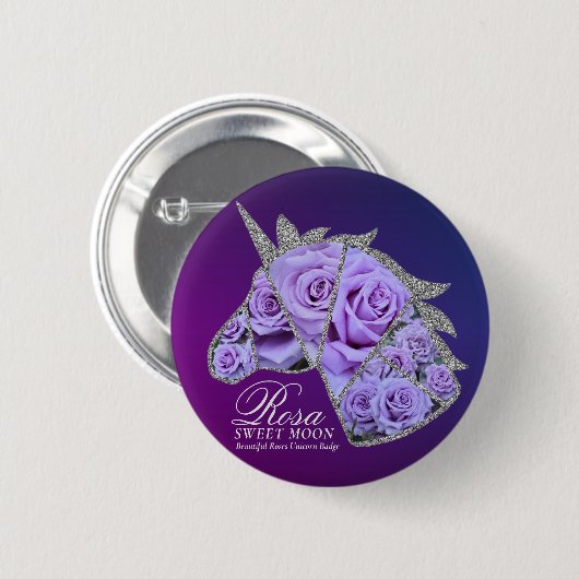 Rosa Sweet Moon Ronde Button 5,7 Cm (Voorkant /achterkant)