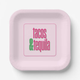 Rosa Tacos Verjaardag Bachelorette Bruiloft Papieren Bordje