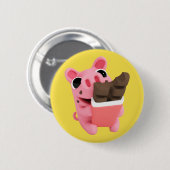 Rosa the Pig Chocolate Ronde Button 5,7 Cm (Voorkant /achterkant)