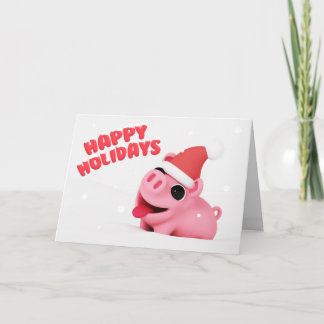 Rosa the Pig Christmas Card Feestdagen Kaart