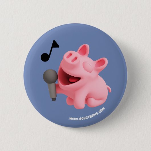 Rosa the Pig does Karaoke Ronde Button 5,7 Cm (Voorkant)
