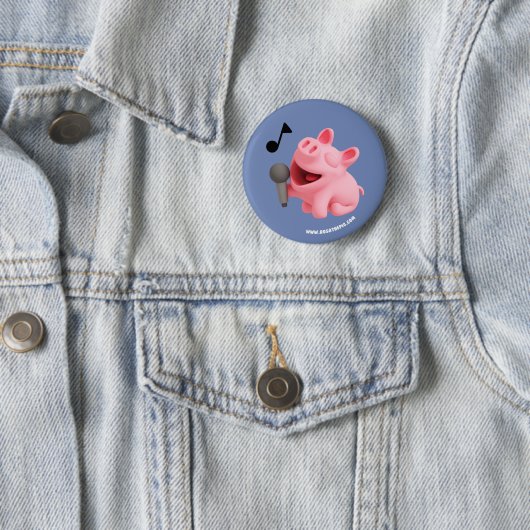 Rosa the Pig does Karaoke Ronde Button 5,7 Cm (In situ)