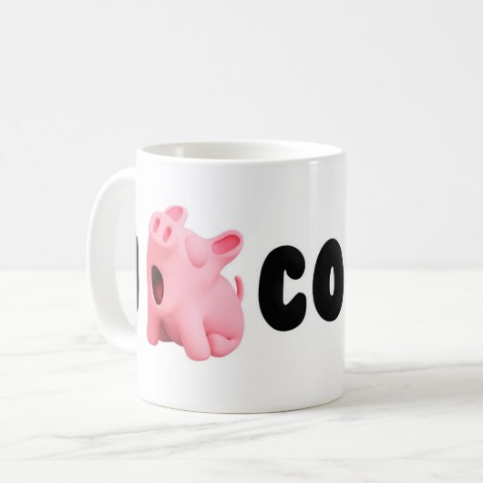 Rosa the Pig I Rosa Lazy Coffee Mug Koffiemok (Voorkant links)