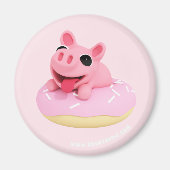 Rosa the Pig in a Donut Magneet (Voorkant)